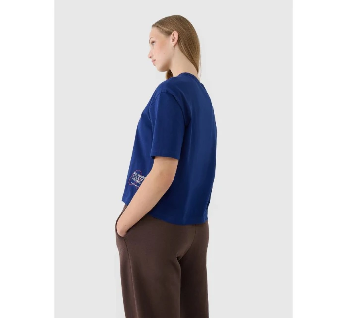 Dámske tričko oversize s potlačou 4F 4FWSS25TTSHF1971-30S Dámske tričko oversize s potlačou 4F 4FWSS25TTSHF1971-30S