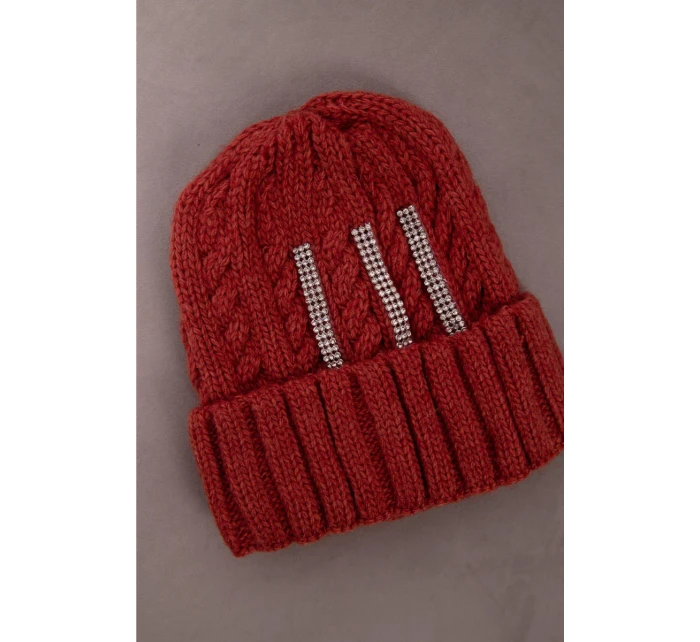 Dámská čepice Selena model 18752223 červená - K-Fashion Dámská čepice Selena model 18752223 červená - K-Fashion