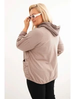 Dámske Plus veľkosť bavlnená mikina na zips Fango