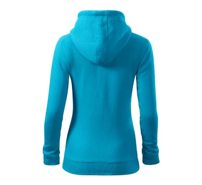 Trendy mikina na zips tyrkysová