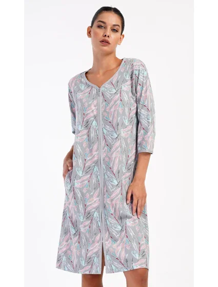 Dámske domáce šaty s trojštvrťovými rukávmi Kika
