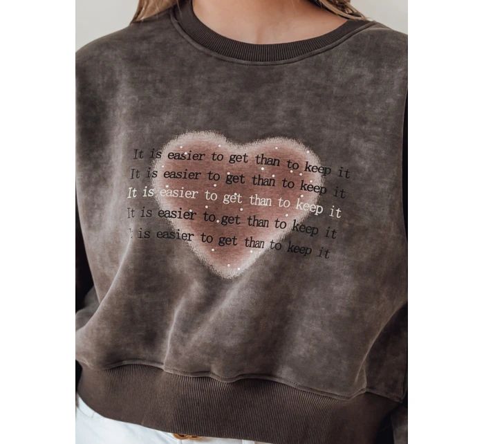 Dámská oversize mikina se srdcem graphite Dstreet model 21988165 - FashionStreet