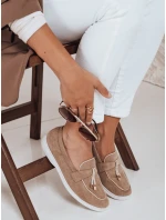 Dámske semišové béžové mokasíny FashionStreet ZY1050 Dámske semišové béžové mokasíny FashionStreet ZY1050