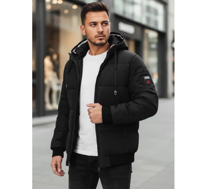 Pánská zimní bunda s kapucí černá Dstreet model 21995287 - FashionStreet