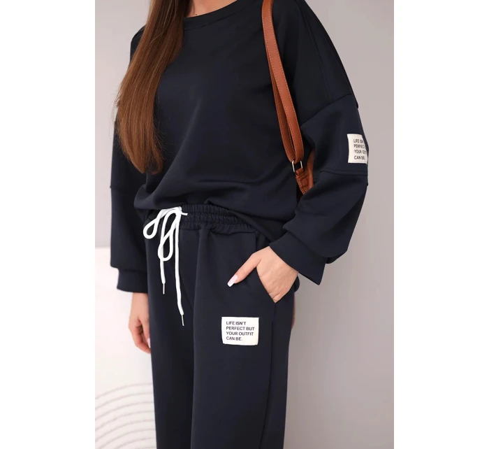 Dámsky set maslová mikina + nohavice modrá