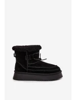 Semišové zimní boty pro ženy s ozdobnými Big Star Černé model 21708683 - Big Star Shoes