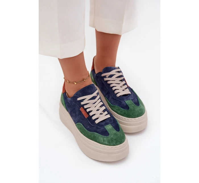 Semišové dámské tenisky na platformě model 21711172 - Zazoo Semišové dámské tenisky na platformě model 21711172 - Zazoo