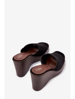 Dámské pantofle na platformě Černé Ravelia