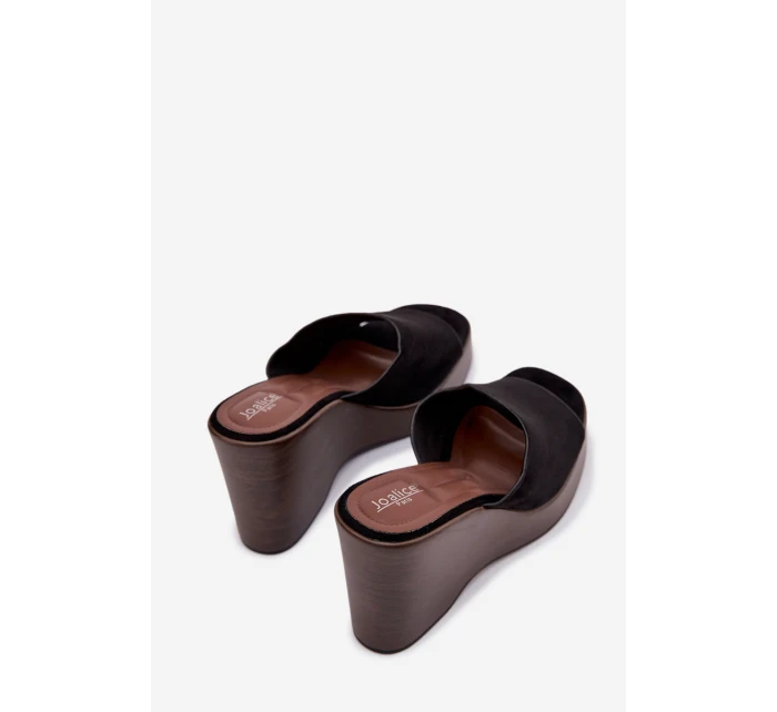 Dámské pantofle na platformě Černé Ravelia