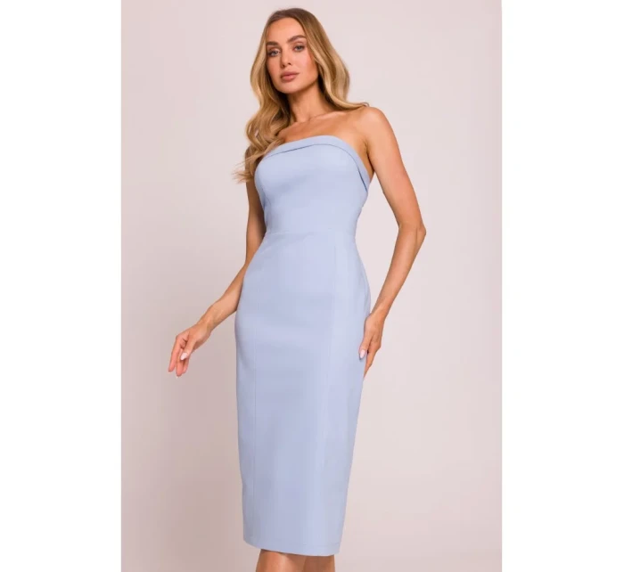 M843 Džínsové midi šaty - svetlomodré