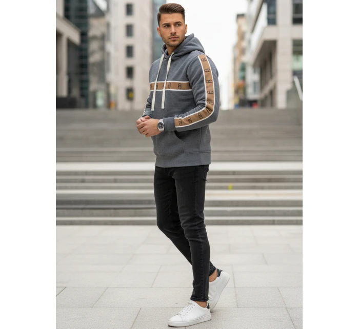 Pánská mikina s kapucí tmavě šedá Dstreet model 21994638 - FashionStreet