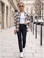 Jeansy damskie skinny z wysokim stanem granatowe model 22341064 - FashionStreet