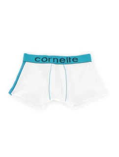 Pánske boxerky High emotion white-turq - CORNETTE