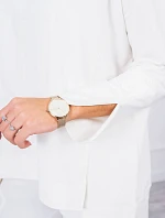 Súprava s oversize blúzkou v ecru farbe