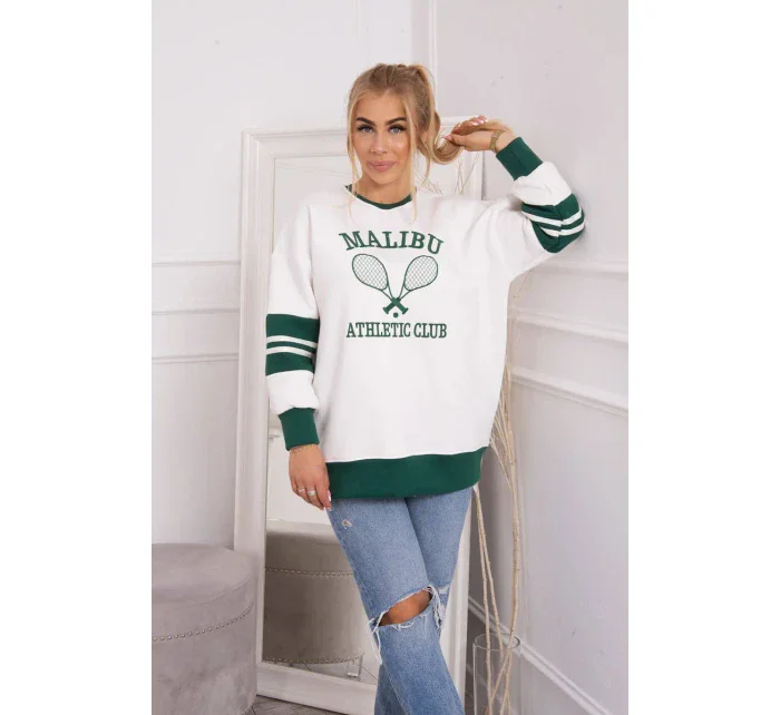 Zateplená mikina Malibu ecru+ tmavo zelená