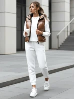 Dámská prošívaná vesta tmavě béžová Dstreet model 21970332 - FashionStreet