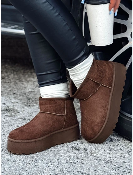 Dámske snežnice na platforme hnedé ALPIKA FashionStreet ZY0563