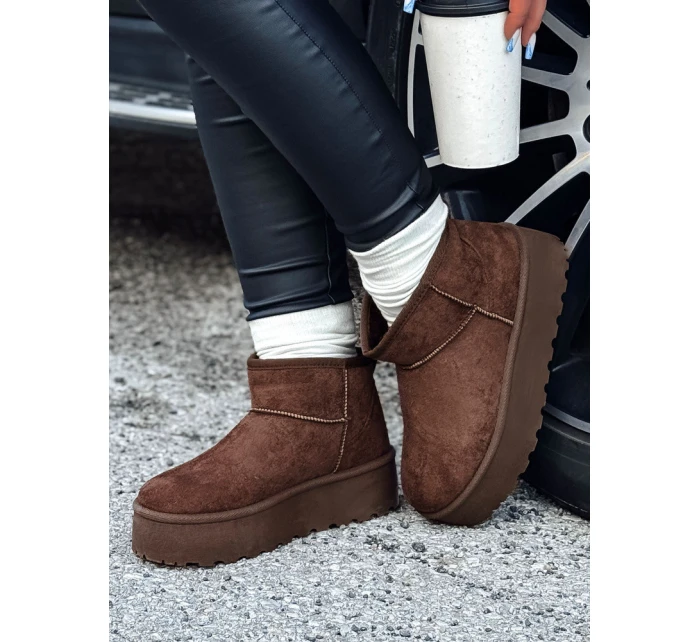 Dámske snežnice na platforme hnedé ALPIKA FashionStreet ZY0563