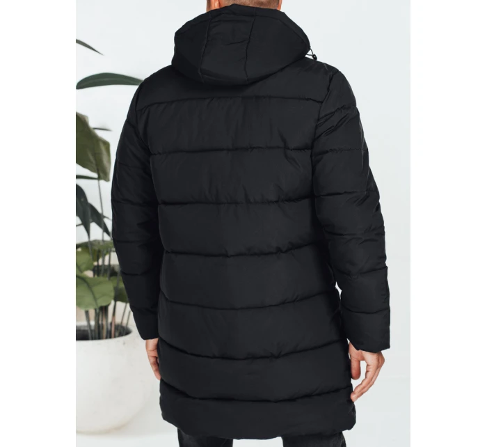 Pánska zimná bunda s kapucňou čierna prešívaná TX5070