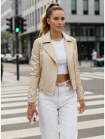 Dámska kožená bunda DARKGLORY beige FashionStreet TY5567