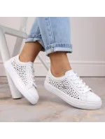 Pohodlné kožené topánky Rieker W RKR641 white