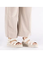 Béžové dámske sandále na platforme Rieker V4952-60