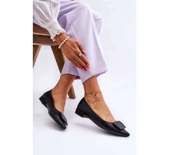 Klasyczne Baleriny Z Ozdobą Czarne Rivea Klasyczne Baleriny Z Ozdobą Czarne Rivea