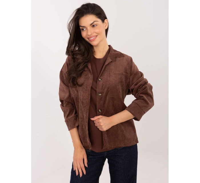 Košeľa D50061J11078A3 tmavohnedá