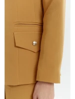 K141 Sako s dvojitým vreckom a klopou - škoricové