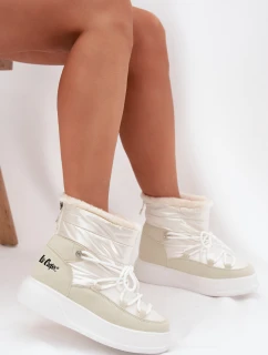 Dámske snežnice Lee Cooper LCJ-25-03-3815 na platforme - biele