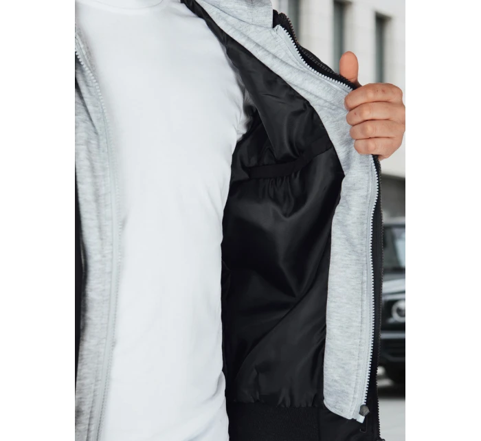 Pánska bunda bomber s kapucňou čierna FashionStreet TX5021