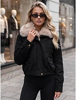 Kurtka damska zimowa z futerkiem czarna model 22386889 - FashionStreet Kurtka damska zimowa z futerkiem czarna model 22386889 - FashionStreet