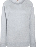 Fruit of the Loom Lady-Fit LW Raglan Sweat Dámska mikina s raglánovými rukávmi 16.2146 heather grey