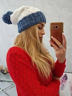 Milano fleecová čiapka K203 ecru+jeans