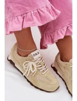 Dámské kožené semišové tenisky MK61-0705 světle zelené