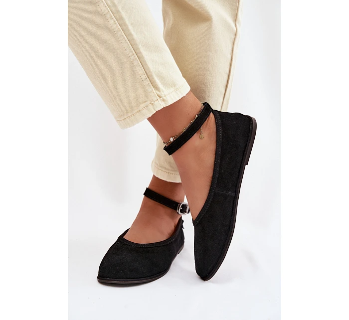 Baleríny z přírodního semiše Big Star TT274212 Černé