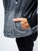 Pánska džínsová bunda GLANO - tmavosivá