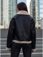 Dámska kožená bunda s ovčou kožušinou SHEREB black FashionStreet TY4756z Dámska kožená bunda s ovčou kožušinou SHEREB black FashionStreet TY4756z
