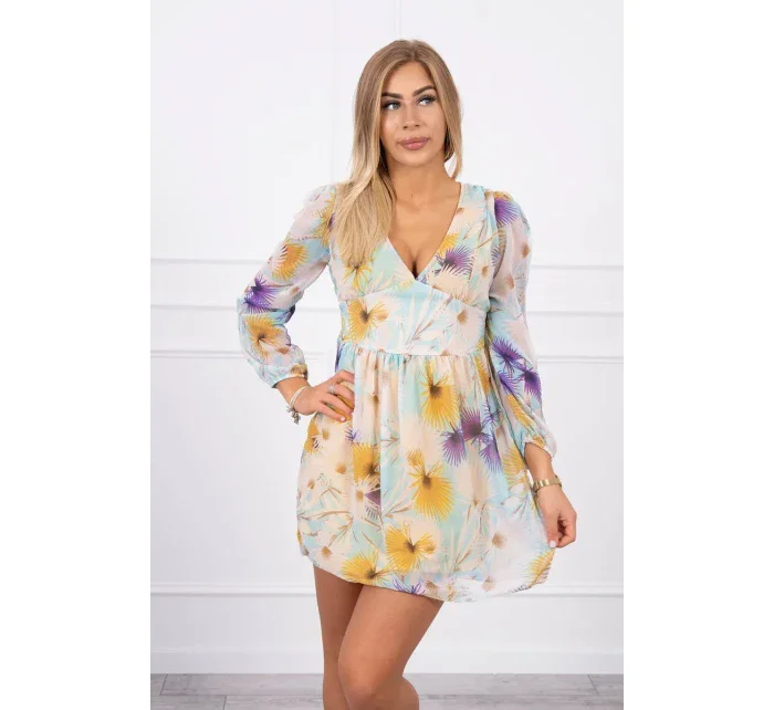 Vzdušné šaty s kvetinovým motívom žltej