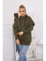 Zateplená blúzka s polovičným rolákom khaki farby Zateplená blúzka s polovičným rolákom khaki farby