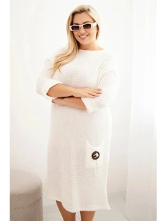 Dámská  Plus Size s oversize kapsou ecru model 21393364 - K-Fashion