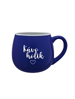 KÁVOHOLIK - modrý keramický hrnček 300 ml