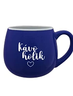 KÁVOHOLIK - modrý keramický hrnček 300 ml