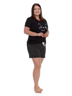 Dámske pyžamo PDD4200-015 čierne s potlačou - Moraj