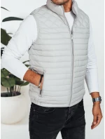 Pánská prošívaná vesta světle šedá model 21991556 - Dstreet