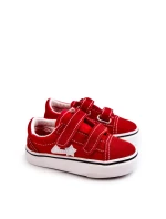 Klasické dětské tenisky se suchým zipem Červené model 21579004 - Boto Klasické dětské tenisky se suchým zipem Červené model 21579004 - Boto