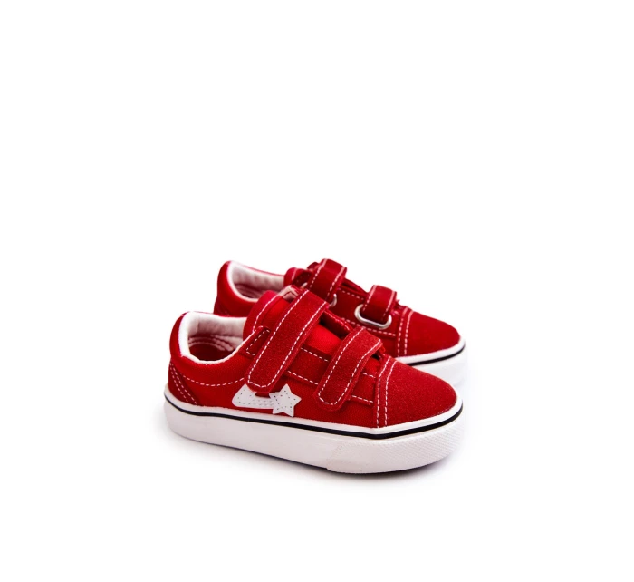 Klasické dětské tenisky se suchým zipem Červené model 21579004 - Boto Klasické dětské tenisky se suchým zipem Červené model 21579004 - Boto