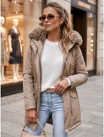 Dámská zimní bunda parka béžová Dstreet model 21971002 - FashionStreet Dámská zimní bunda parka béžová Dstreet model 21971002 - FashionStreet