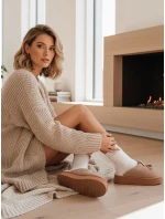 Dámské zateplené žabky beige Dstreet model 21994594 - FashionStreet