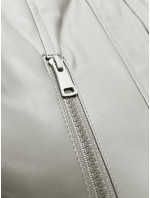 Dámska krátka bunda so stojačikom v ecru farbe J Style (11Z8127)